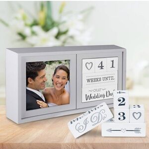 Wedding Calendar Engagement Countdown & Photo Frame | Malden | Freestanding Box